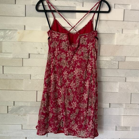 VINTAGE Babydoll Velvet Ribbon Trim Floral Mini Dress 90s Y2K Mean Girls  S - Picture 2 of 5